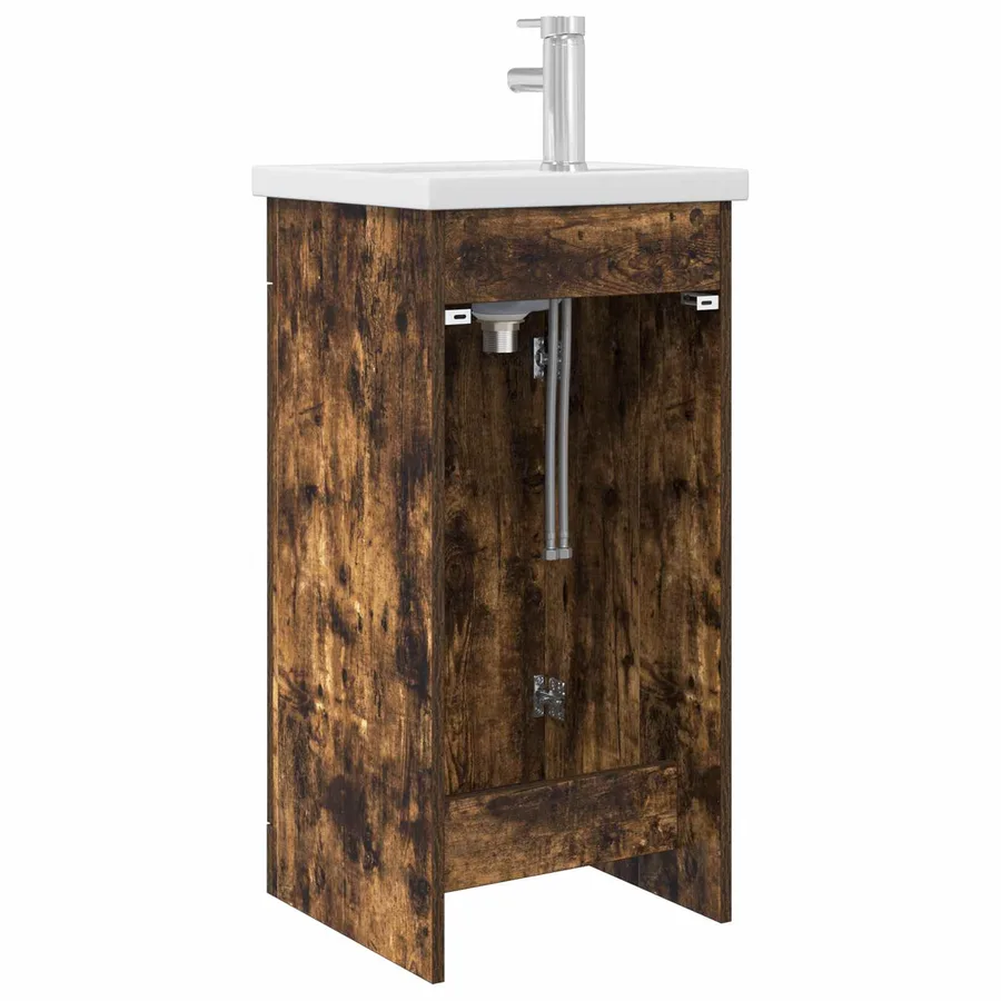 Meuble de salle de bain avec évier Chêne fumé 42 x 40 x 84,5 cm - 6