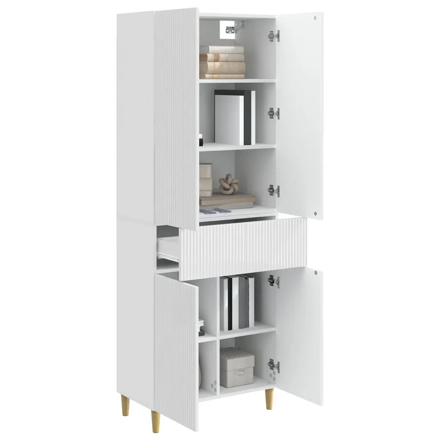 Ensemble de Meubles 2 pcs Blanc brillant 66 x 34,5 x 90 cm - 3