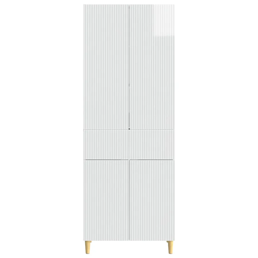 Ensemble de Meubles 2 pcs Blanc brillant 66 x 34,5 x 90 cm - 5
