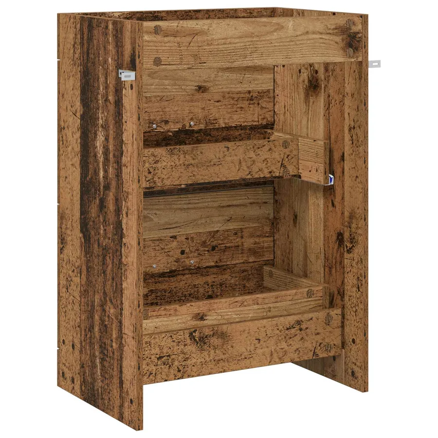 Meuble sous lavabo de salle de bain Bois ancien - 6