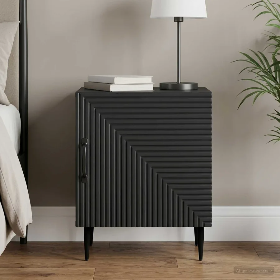 Cabinet de chevet Noir 43 x 34,5 x 50 cm Bois d'ingénierie