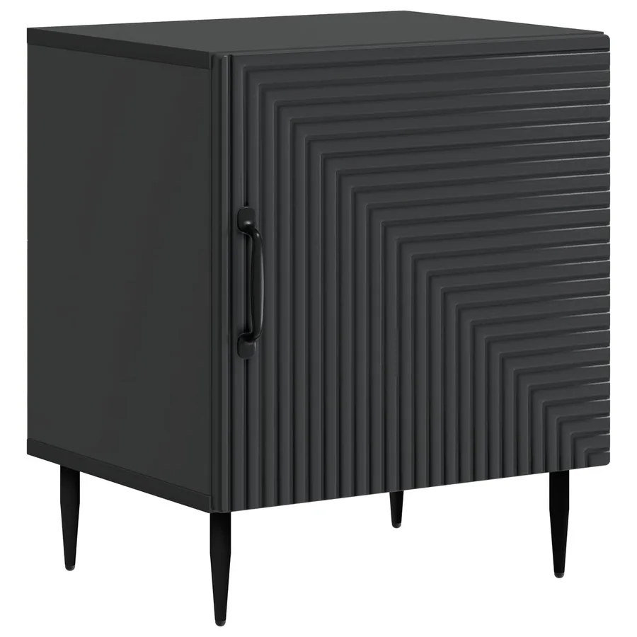 Cabinet de chevet Noir 43 x 34,5 x 50 cm Bois d'ingénierie - 2