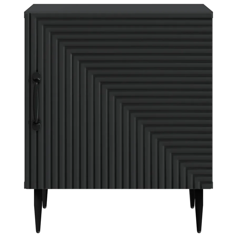 Cabinet de chevet Noir 43 x 34,5 x 50 cm Bois d'ingénierie - 5