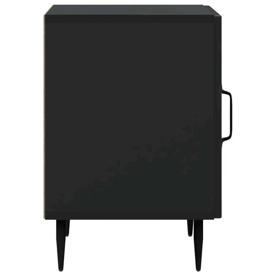 Cabinet de chevet Noir 43 x 34,5 x 50 cm Bois d'ingénierie - 6