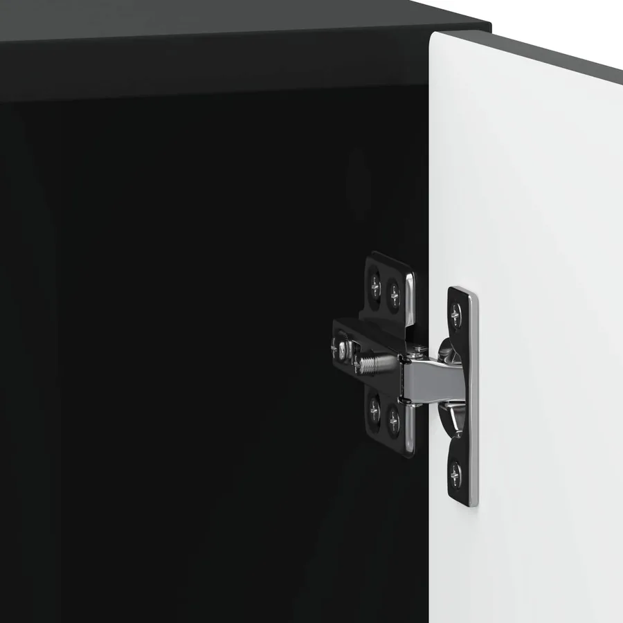 Cabinet de chevet Noir 43 x 34,5 x 50 cm Bois d'ingénierie - 9