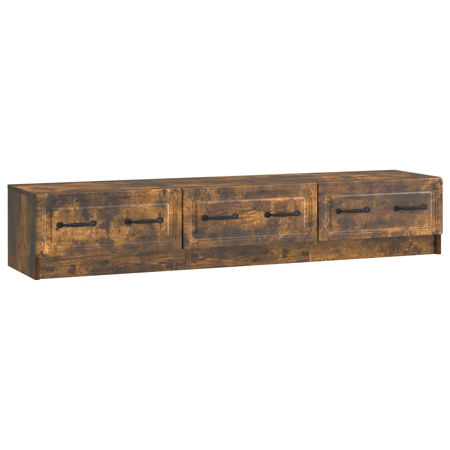 Meuble TV Chêne fumé 147 x 34,5 x 27 cm Bois d'ingénierie - 2