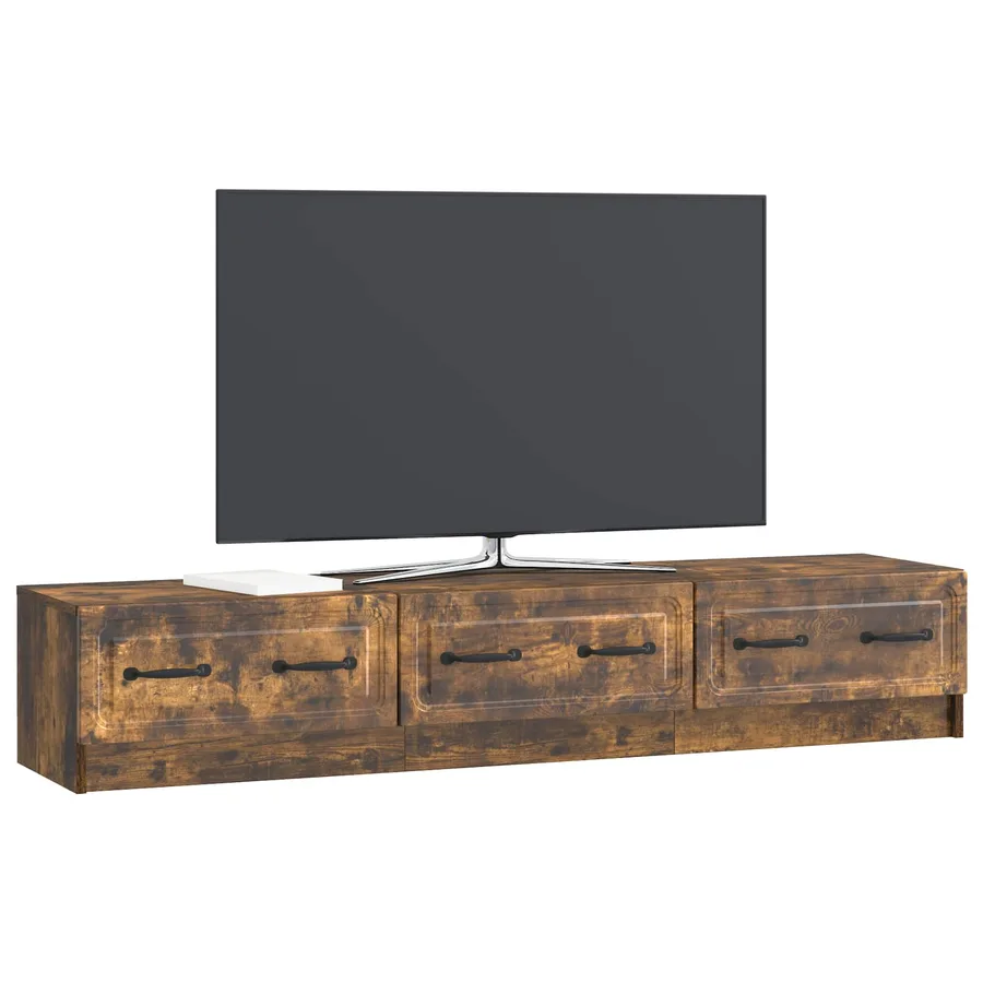 Meuble TV Chêne fumé 147 x 34,5 x 27 cm Bois d'ingénierie - 3