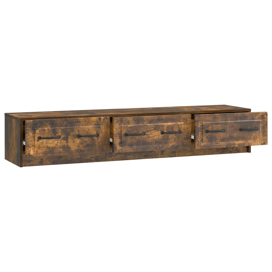 Meuble TV Chêne fumé 147 x 34,5 x 27 cm Bois d'ingénierie - 5