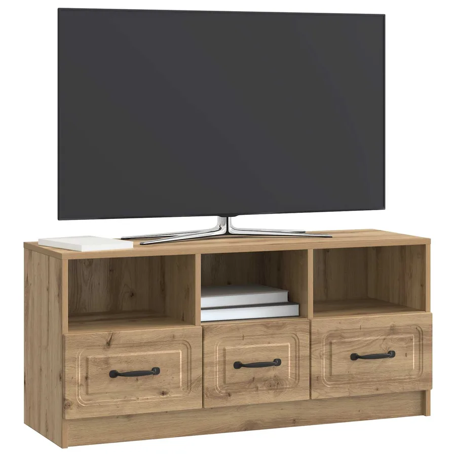 Meuble TV 102 x 34,5 x 47 cm Chêne artisanal Bois d'ingénierie - 3