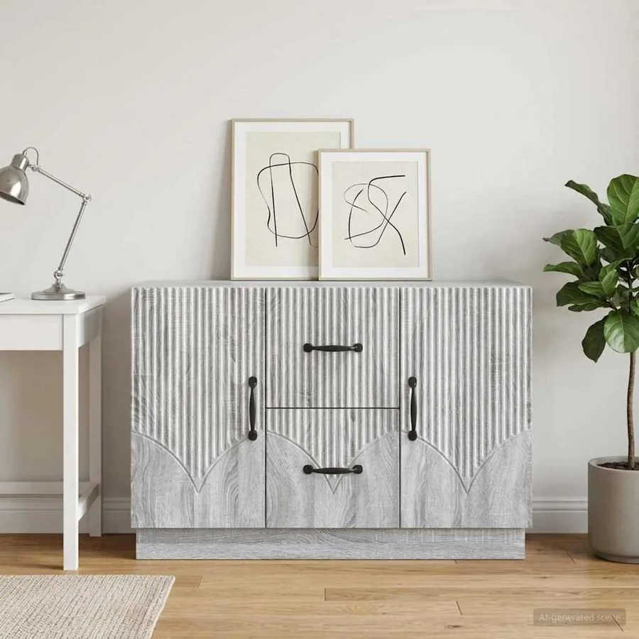 Buffet Sonoma gris 89 x 34,5 x 57 cm Bois d'ingénierie - 4
