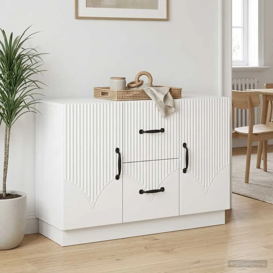 Buffet Blanc 89 x 34,5 x 57 cm Bois d'ingénierie