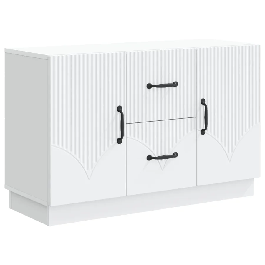 Buffet Blanc 89 x 34,5 x 57 cm Bois d'ingénierie - 2