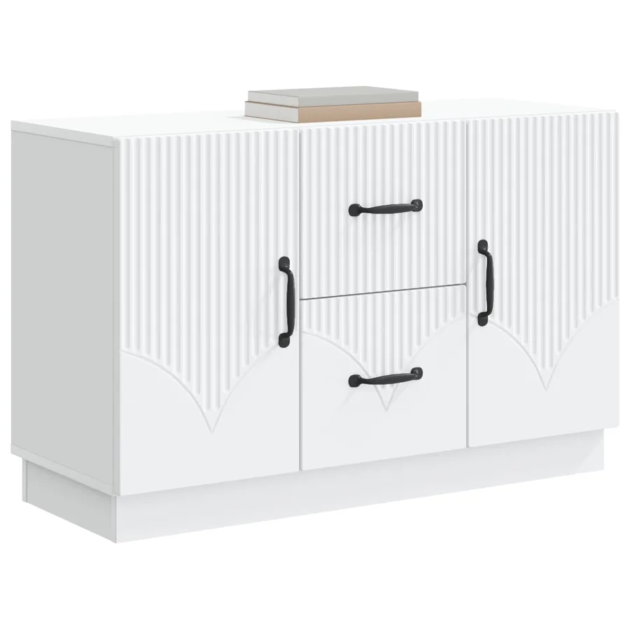 Buffet Blanc 89 x 34,5 x 57 cm Bois d'ingénierie - 3