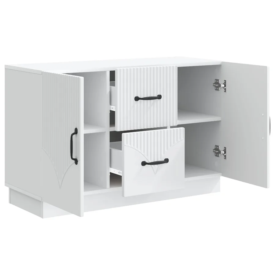 Buffet Blanc 89 x 34,5 x 57 cm Bois d'ingénierie - 5