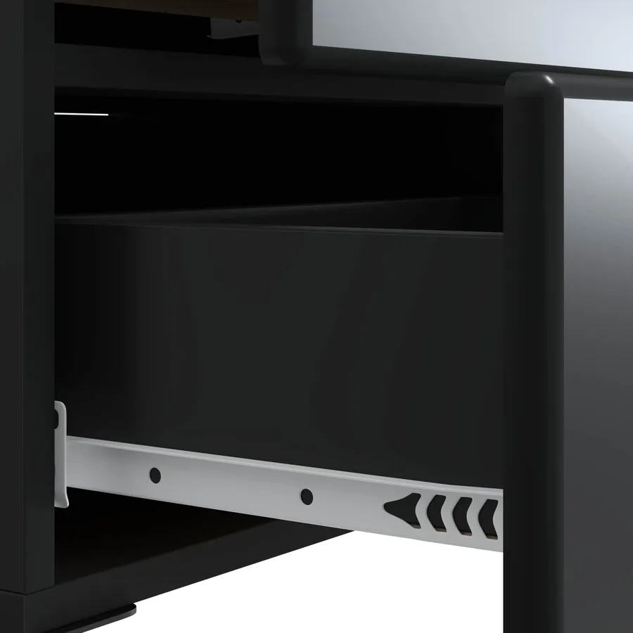 Cabinet de chevet avec tiroir 2 pcs Noir 43 x 34,5 x 47,5 cm - 11