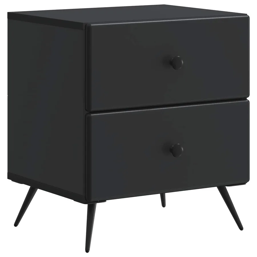 Cabinet de chevet avec tiroir 2 pcs Noir 43 x 34,5 x 47,5 cm - 5