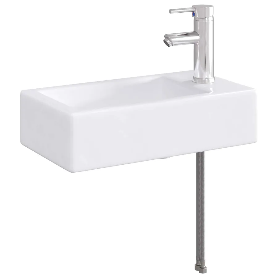Lavabo de salle de bains Chrome 45,5 x 25,5 x 13 cm métal - 2