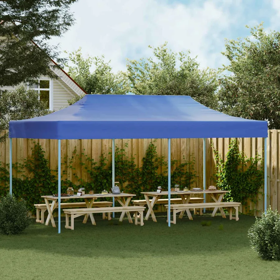 Tente de fête Bleu 291 x 580 x 315 cm Tissu Oxford - 3