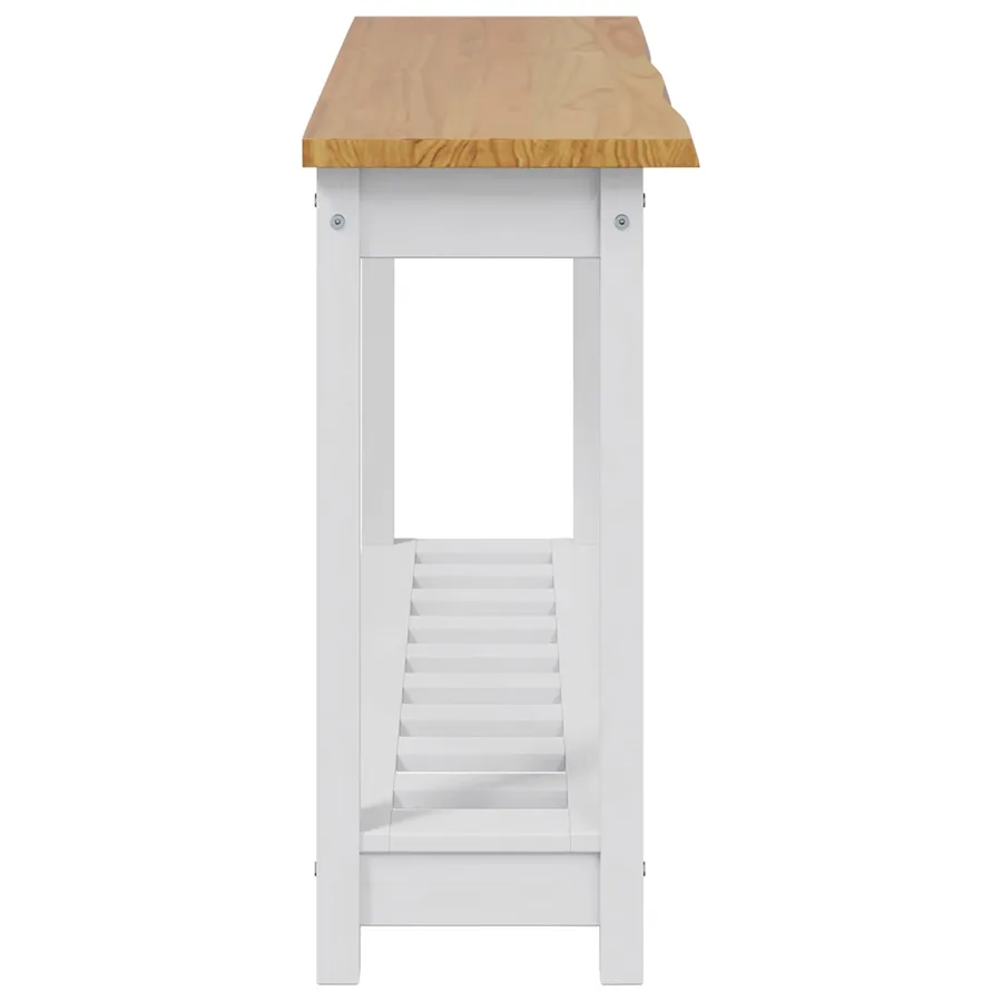 Table console EKAI Blanc 112 x 35 x 76 cm Bois de pin massif - 5