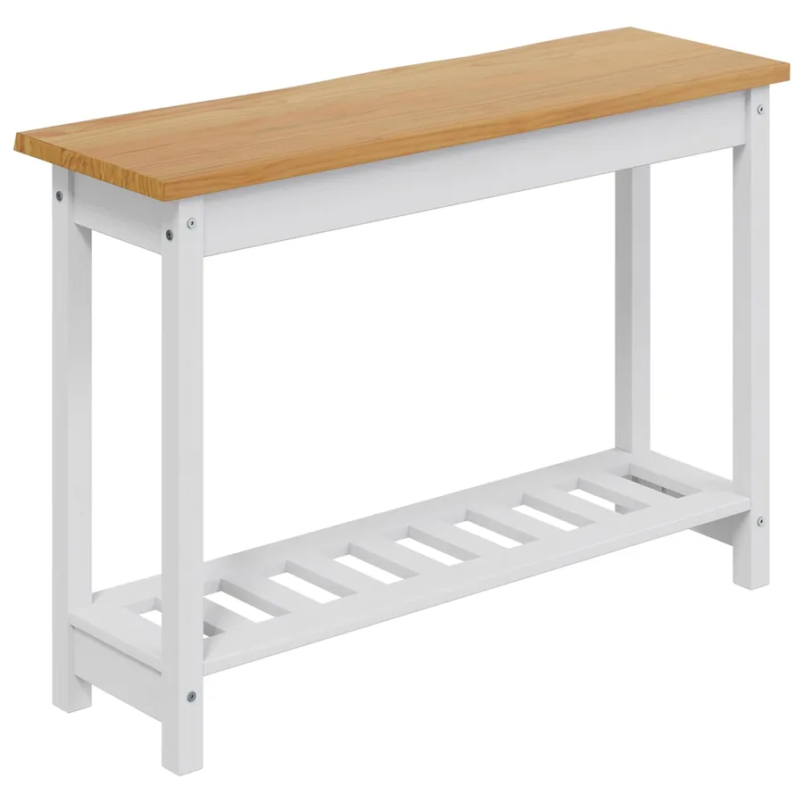 Table console EKAI Blanc 112 x 35 x 76 cm Bois de pin massif - 6