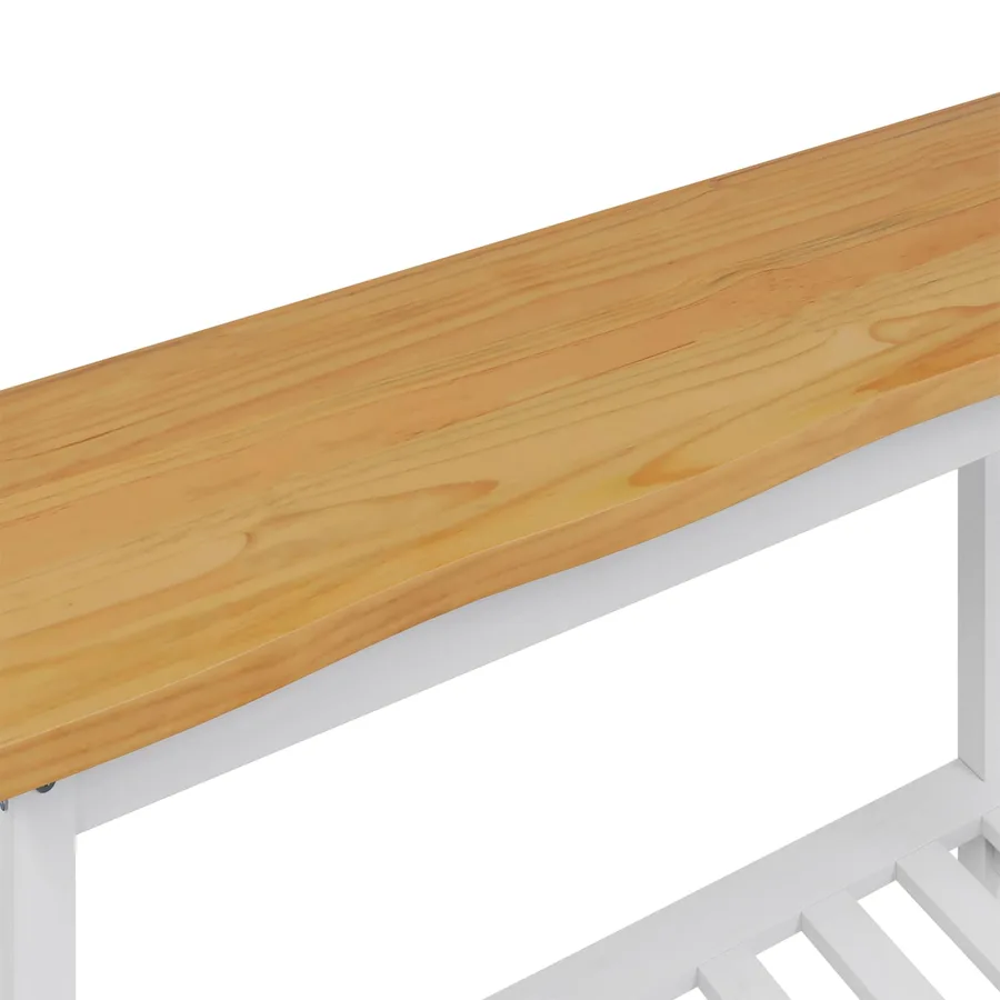 Table console EKAI Blanc 112 x 35 x 76 cm Bois de pin massif - 9