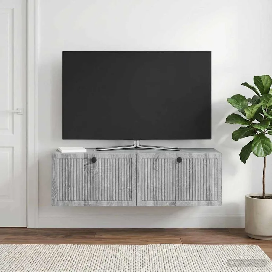 Meuble TV mural Sonoma gris 98 x 31 x 30 cm Bois d'ingénierie
