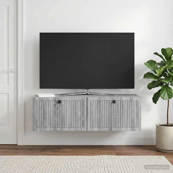 Meuble TV mural Sonoma gris 98 x 31 x 30 cm Bois d'ingénierie