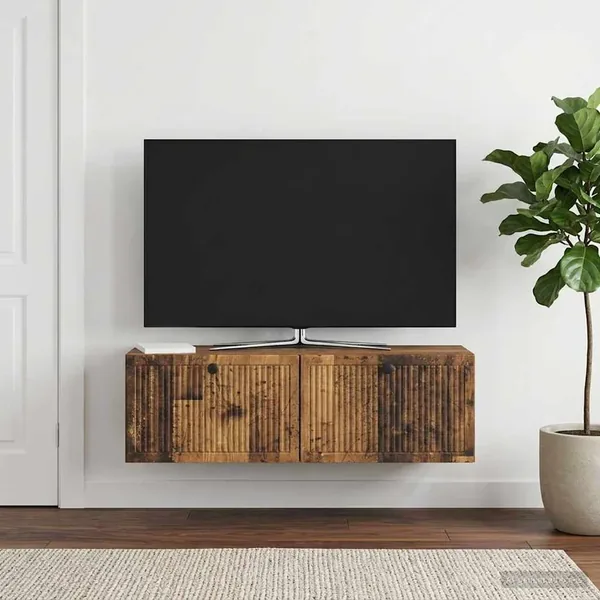 Meuble TV mural Bois ancien 98 x 31 x 30 cm Bois d'ingénierie