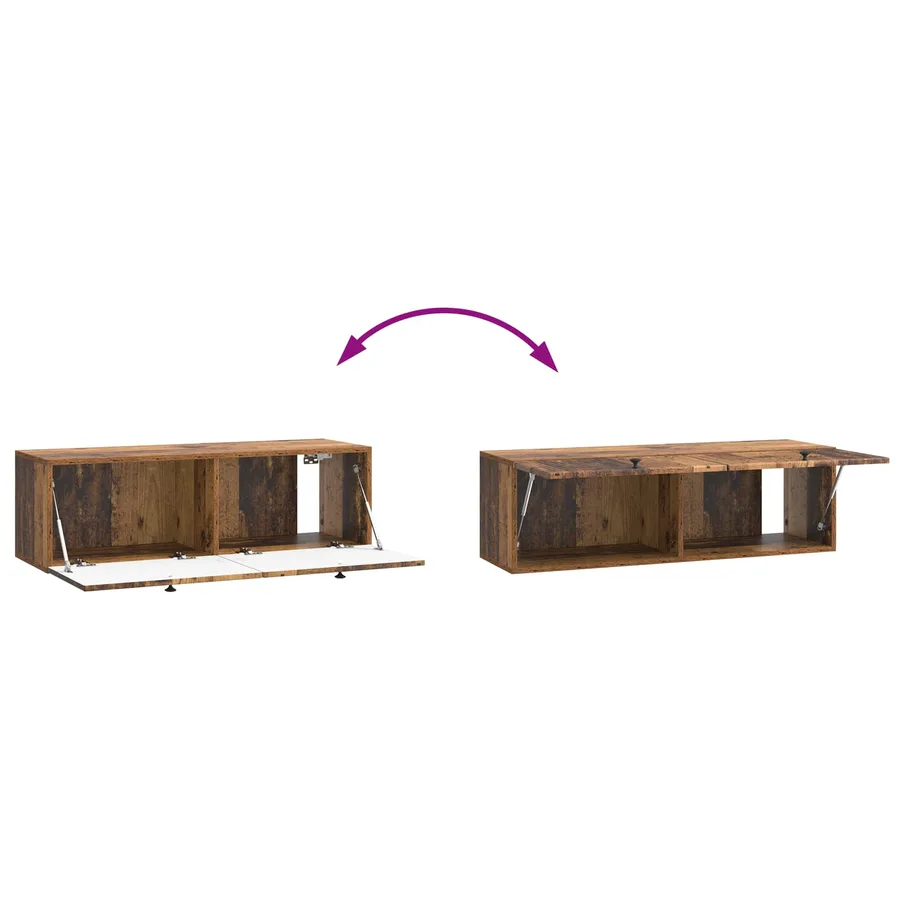 Meuble TV mural Bois ancien 98 x 31 x 30 cm Bois d'ingénierie - 8