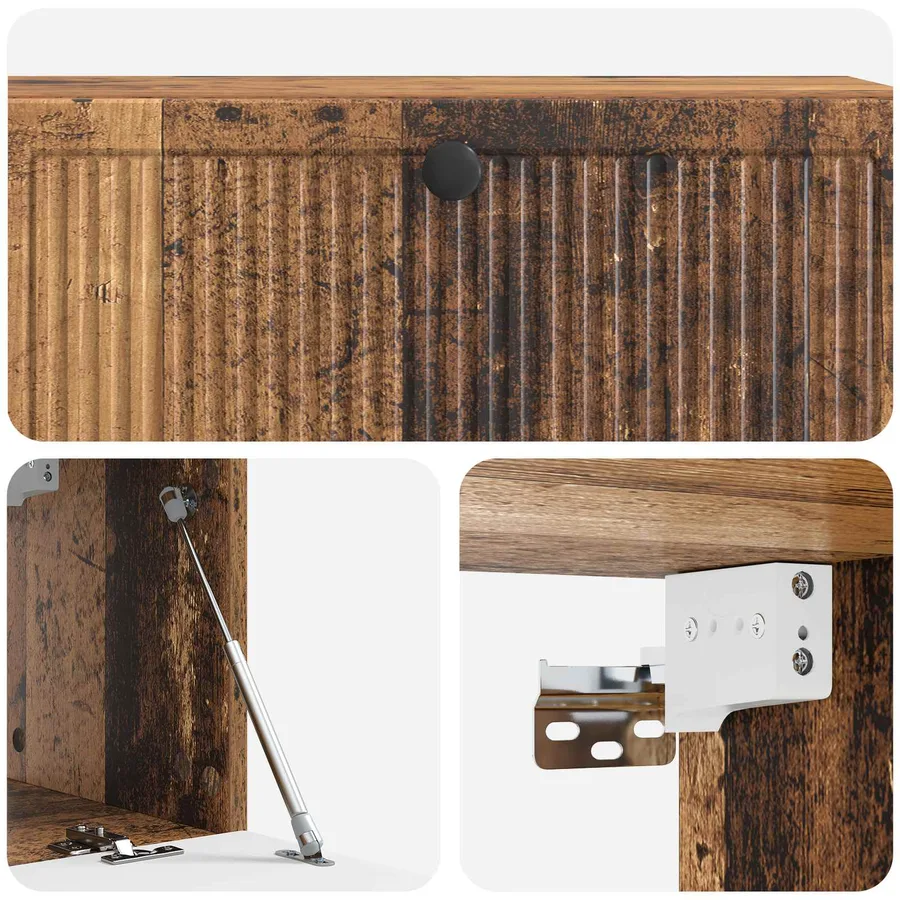 Meuble TV mural Bois ancien 98 x 31 x 30 cm Bois d'ingénierie - 9