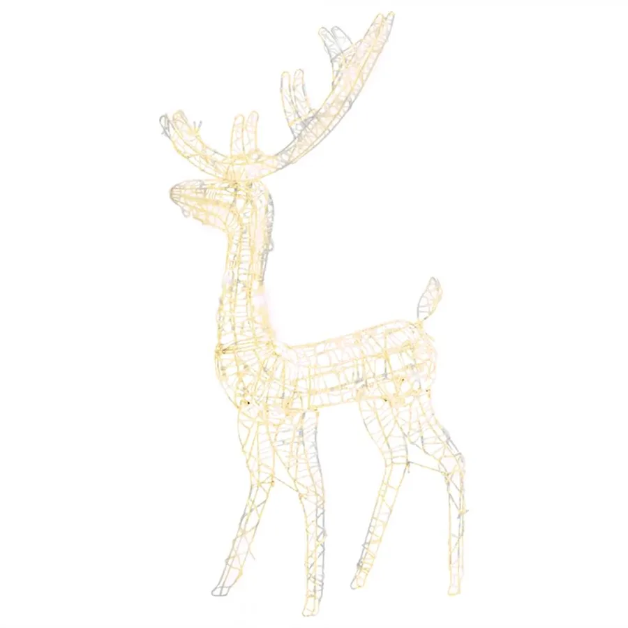 Renne de décoration de Noël Acrylique 140 LED blanc chaud 128 cm - 2