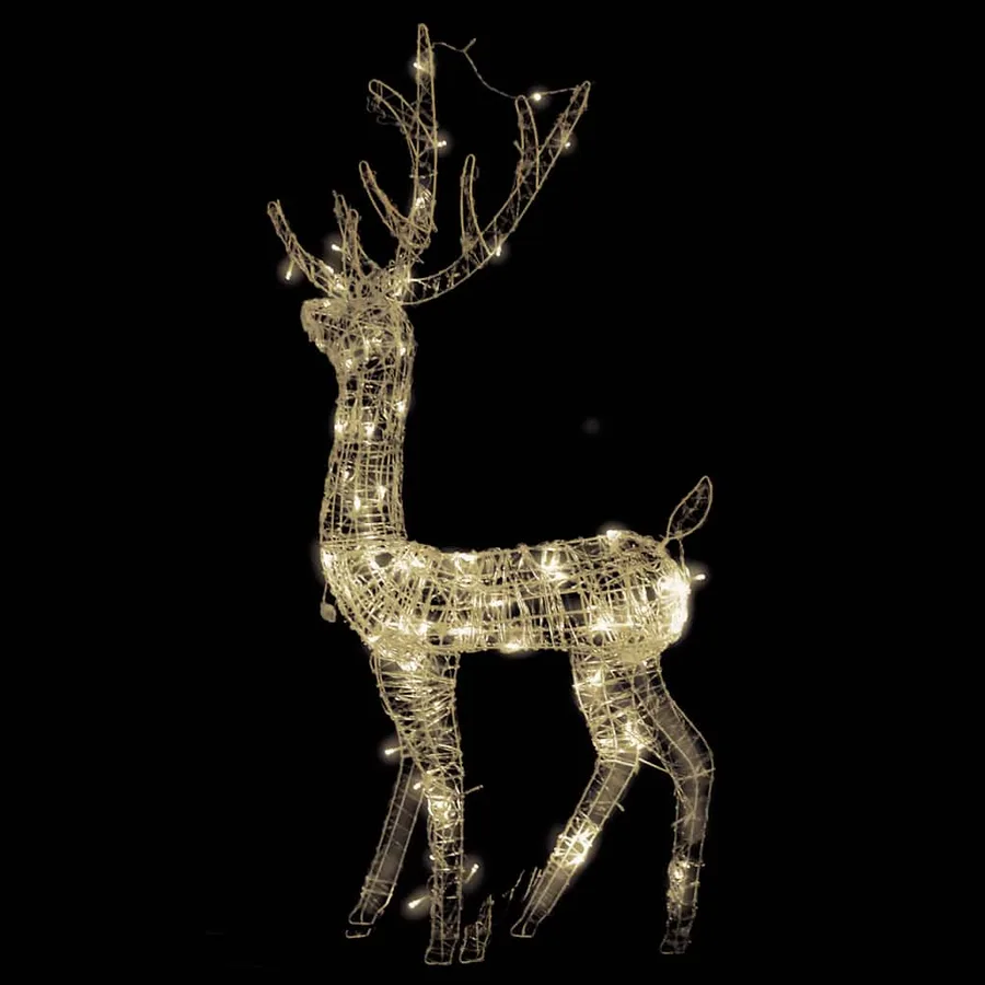Renne de décoration de Noël Acrylique 140 LED blanc chaud 128 cm - 4