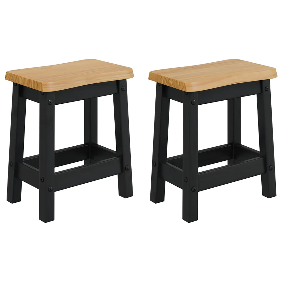 Tabouret de bar EKAI 2 pcs Noir 40 x 29 x 45,5 cm - 2
