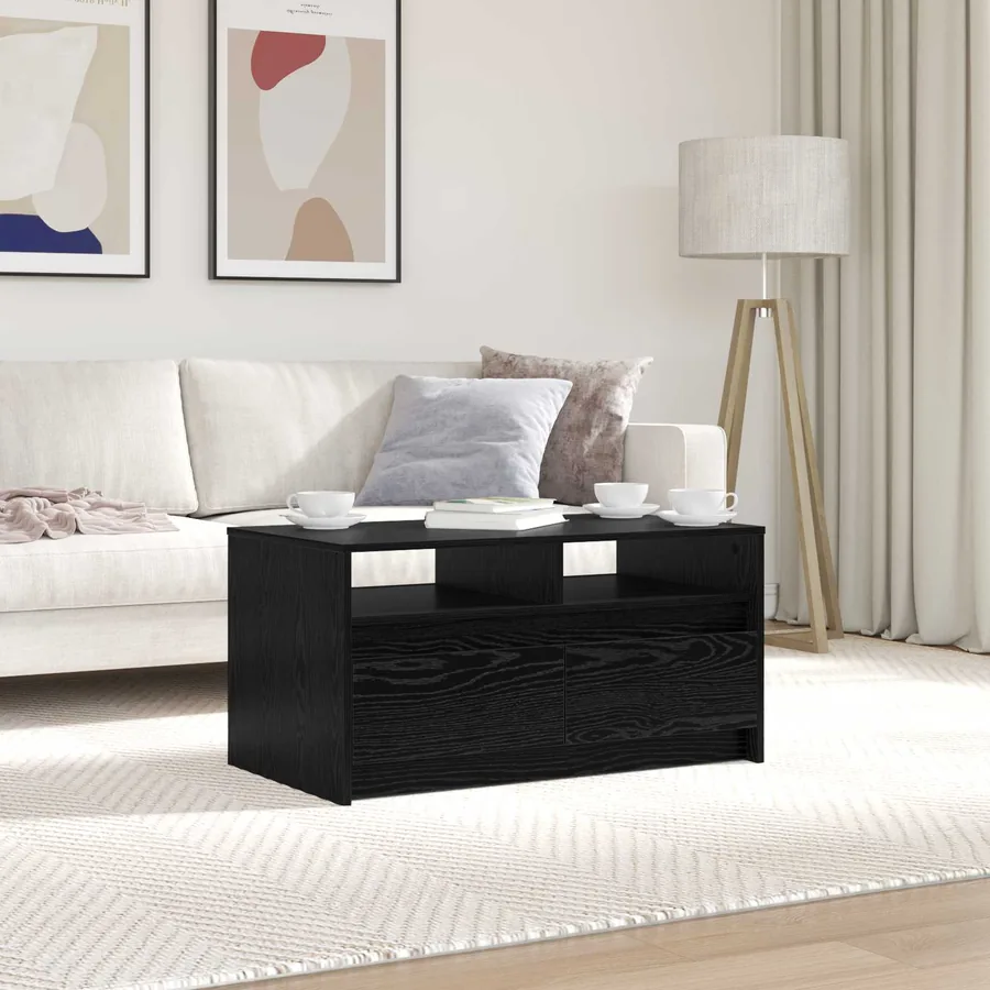 Table basse Chêne noir 90 x 50 x 45 cm Bois d'ingénierie