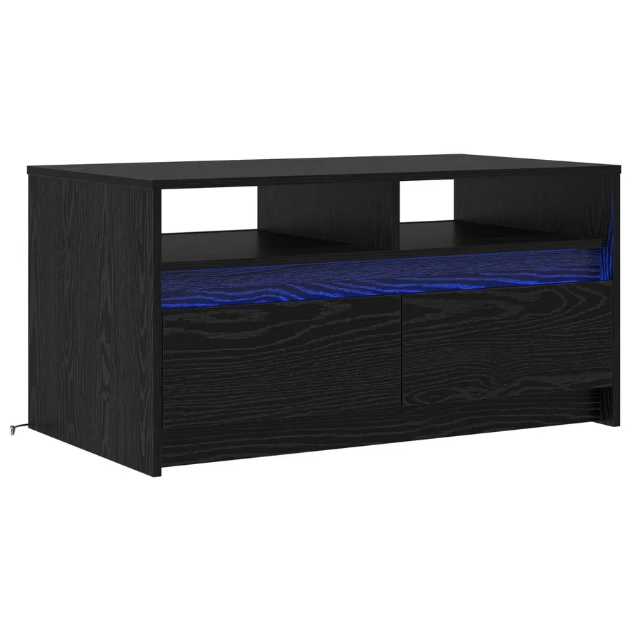 Table basse Chêne noir 90 x 50 x 45 cm Bois d'ingénierie - 2