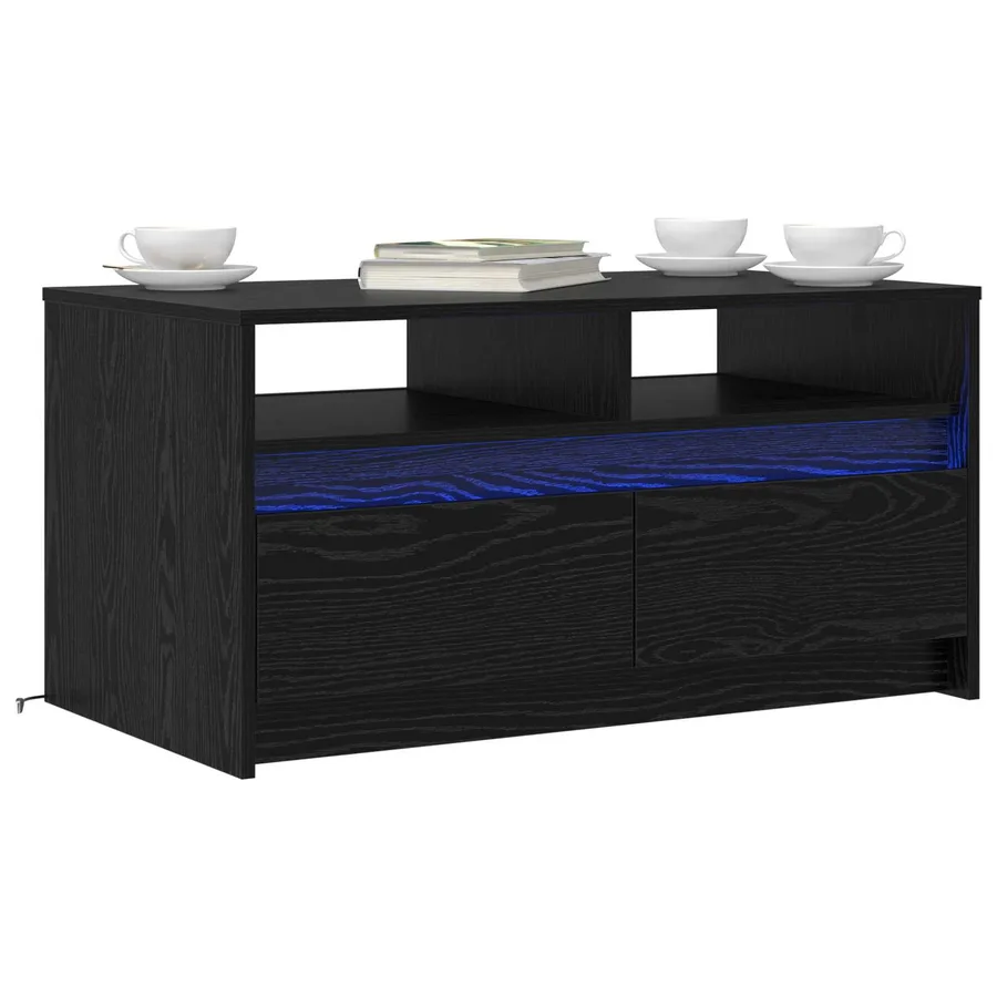 Table basse Chêne noir 90 x 50 x 45 cm Bois d'ingénierie - 3