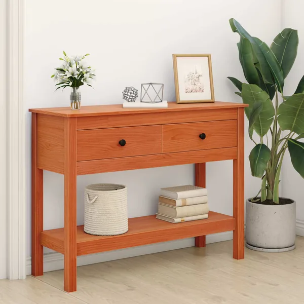 Table console Cire marron 100 x 35 x 75 cm Pin massif