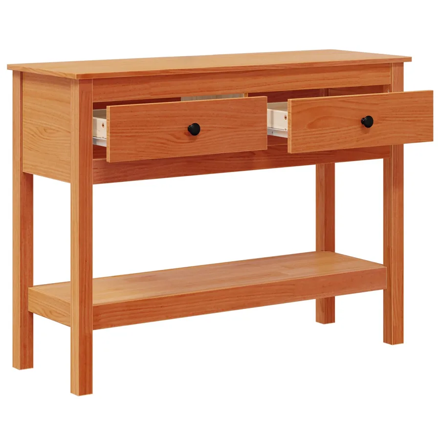 Table console Cire marron 100 x 35 x 75 cm Pin massif - 2