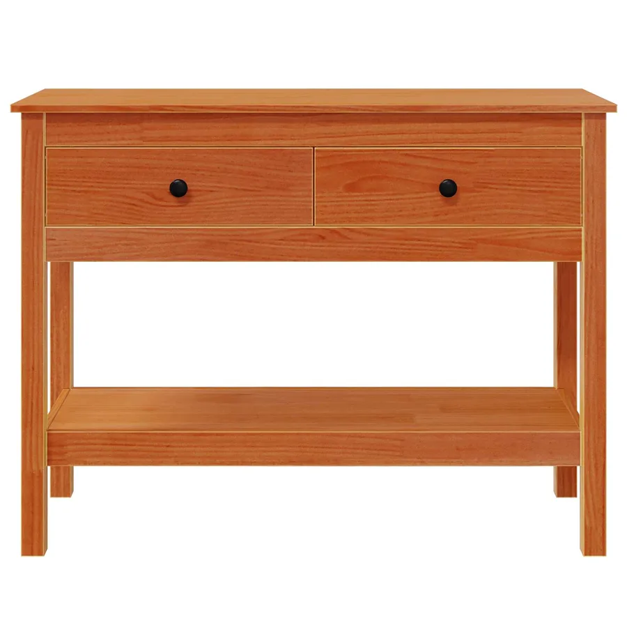 Table console Cire marron 100 x 35 x 75 cm Pin massif - 5