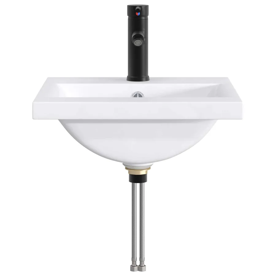 Lavabo de salle de bains Noir Mat 42 x 40 x 16,5 cm métal - 4