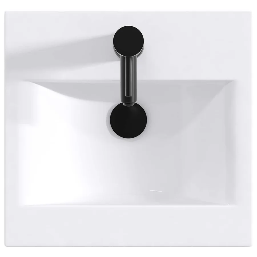 Lavabo de salle de bains Noir Mat 42 x 40 x 16,5 cm métal - 7