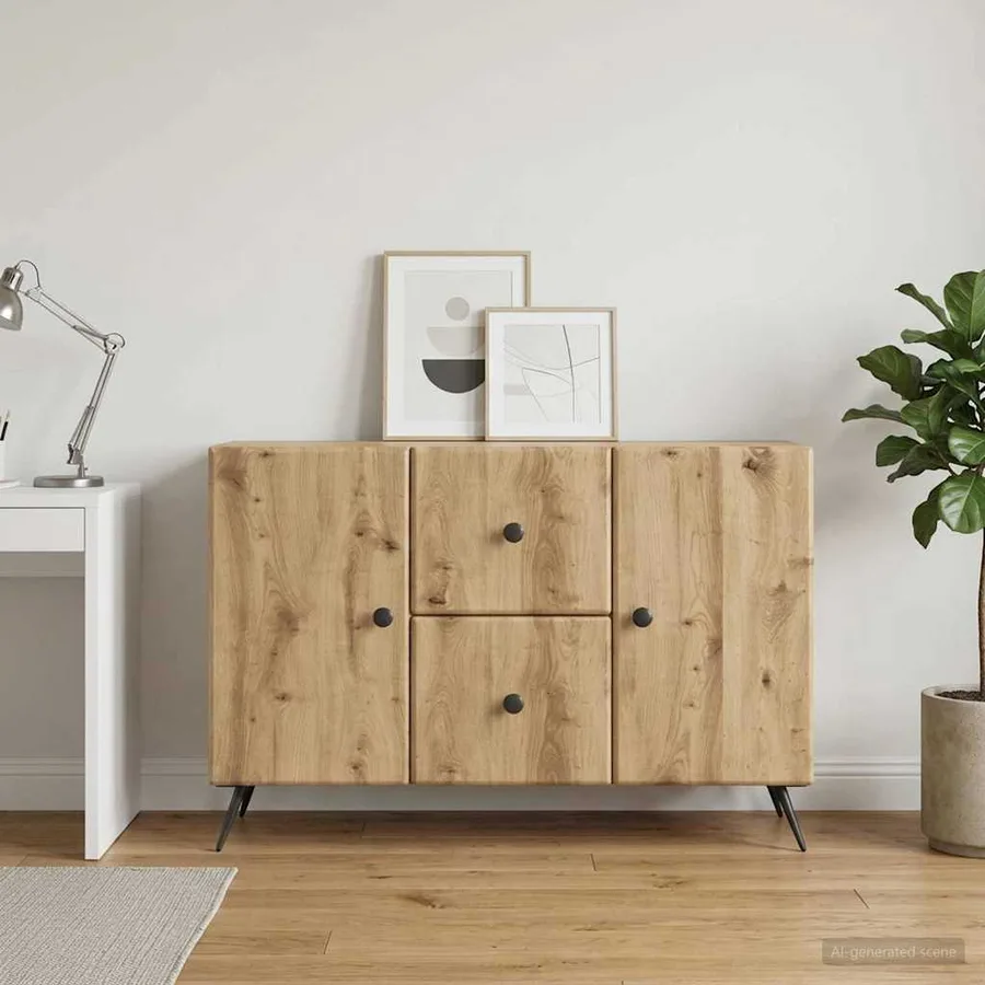 Buffet Chêne artisanal 89 x 34,5 x 60 cm Bois d'ingénierie - 4