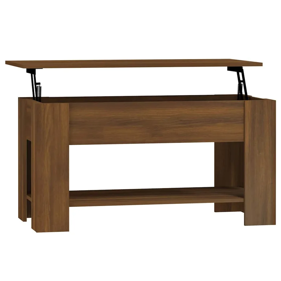 Table basse Chêne marron 101x49x52 cm Bois d'ingénierie - 2