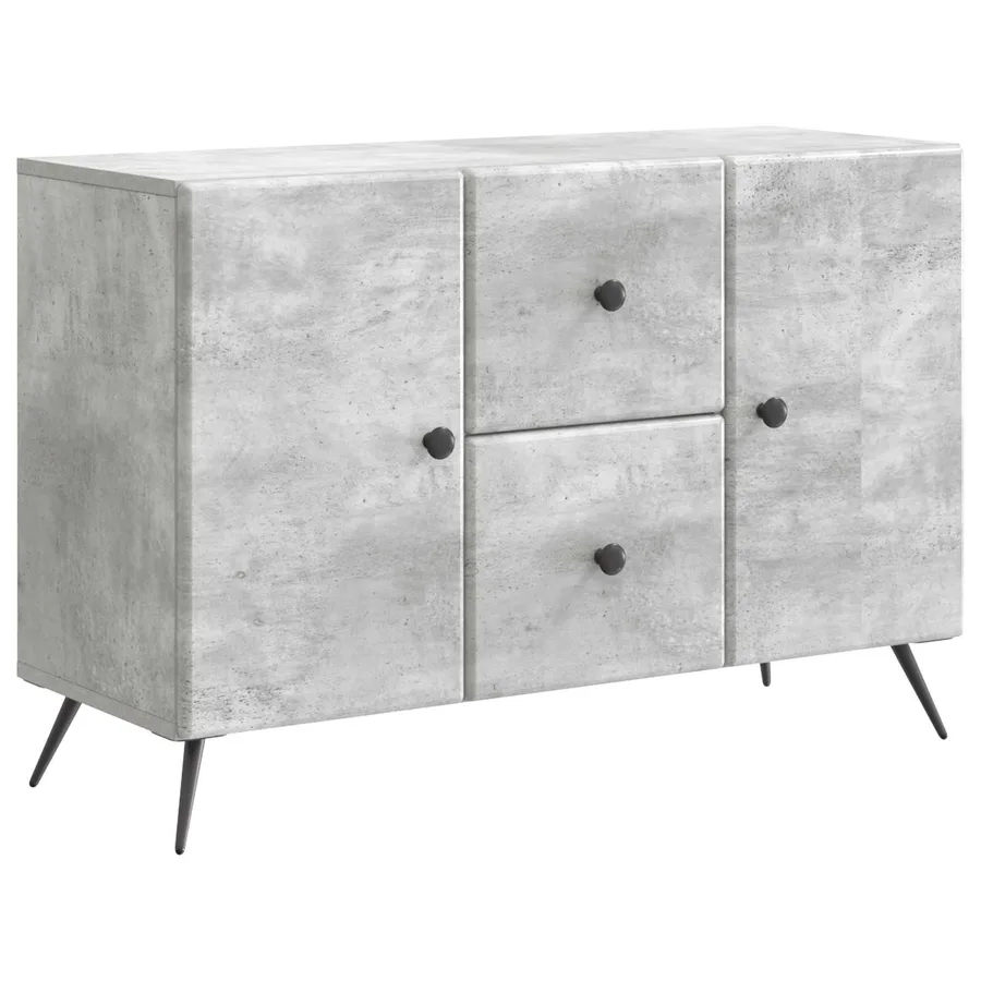 Buffet Gris béton 89 x 34,5 x 60 cm Bois d'ingénierie - 2