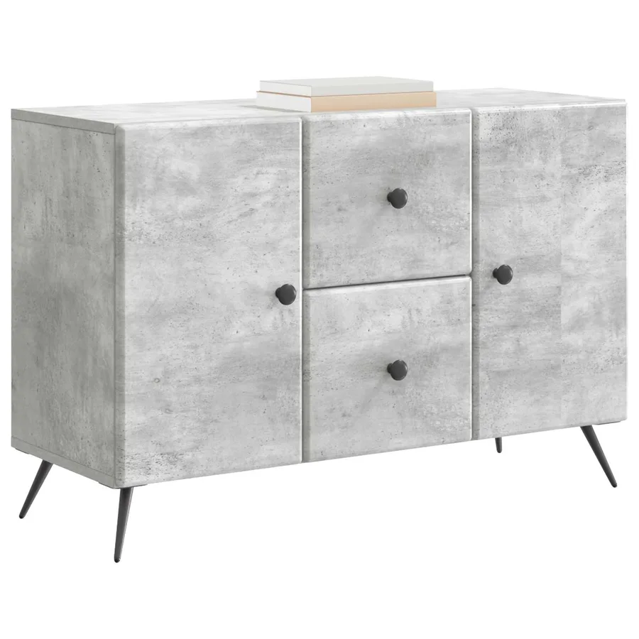 Buffet Gris béton 89 x 34,5 x 60 cm Bois d'ingénierie - 3