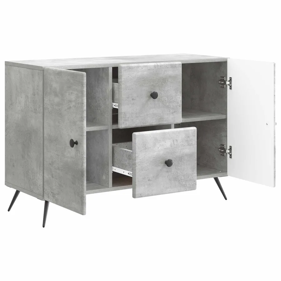Buffet Gris béton 89 x 34,5 x 60 cm Bois d'ingénierie - 5