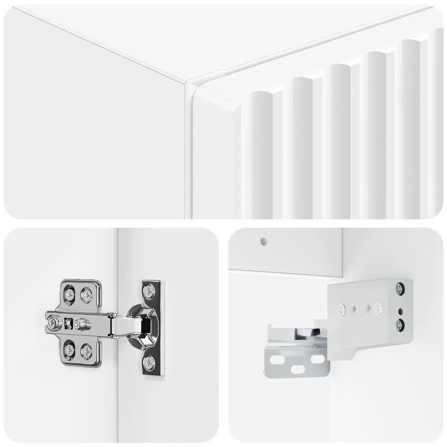 Cabinet de Salle de Bain Mural Blanc 33 x 34,5 x 60 cm - 6