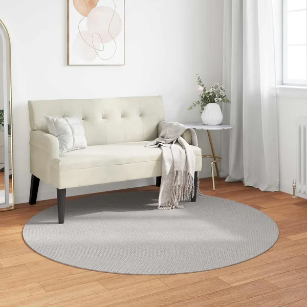 Tapis de surface Rond LUGO Crème et gris Ø 120 CM Polyester