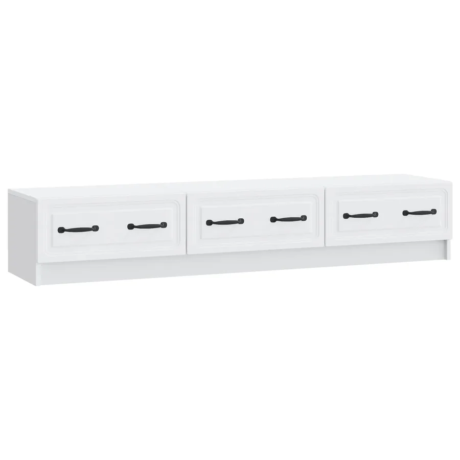 Meuble TV Blanc 147 x 34,5 x 27 cm Bois d'ingénierie - 2