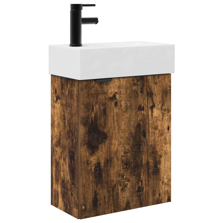 Meuble de salle de bain avec robinet Chêne fumé - 2